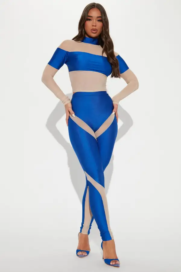 Keep It A Secret Mesh Crop Top - Royal