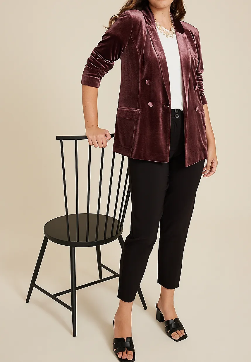 Velvet Long Sleeve Blazer