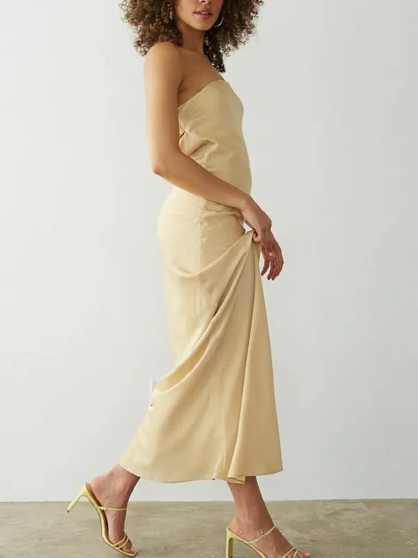 Jayla Strapless Open Back Maxi Dress