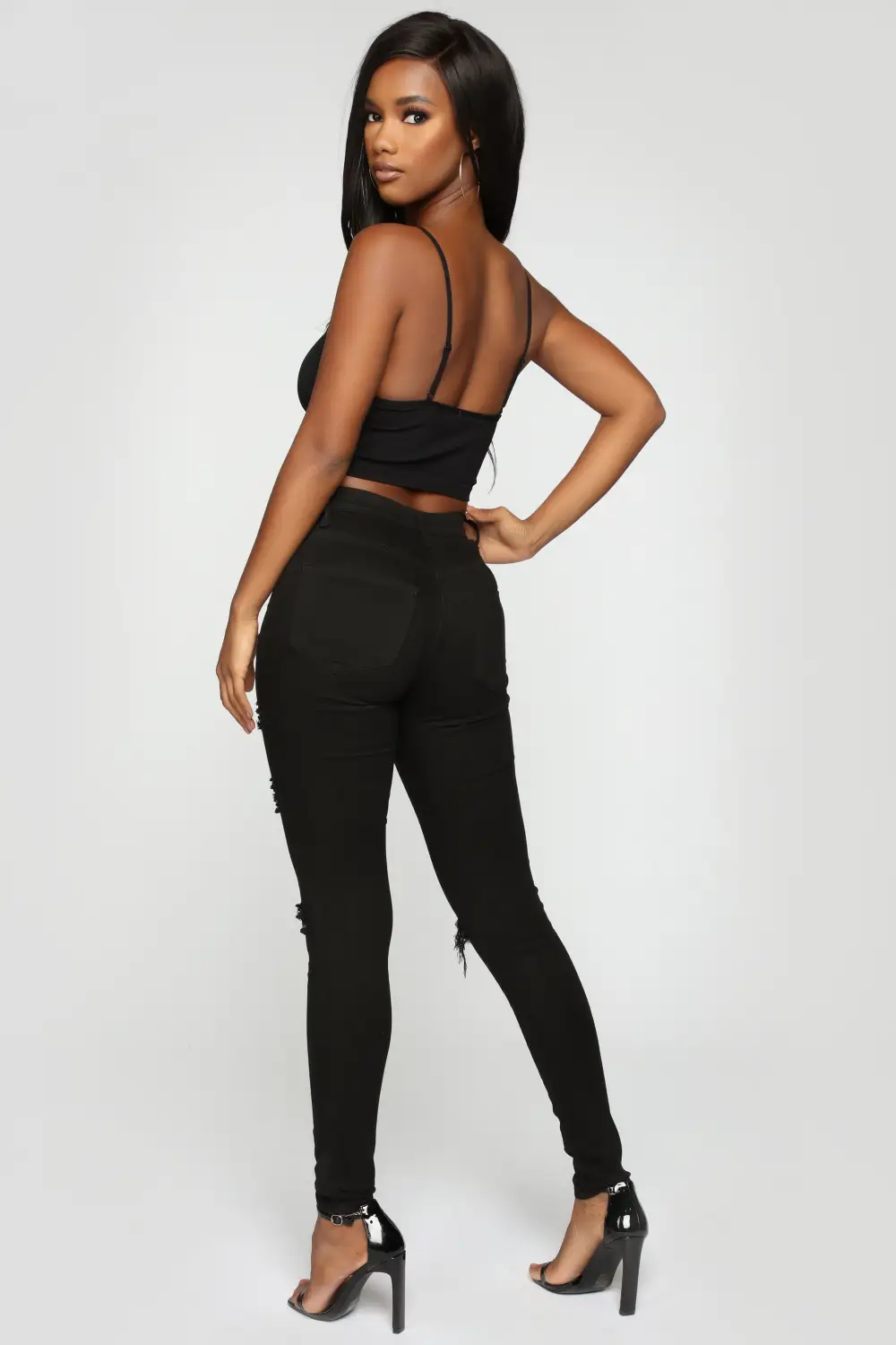Layla Seamless Crop Cami - Black