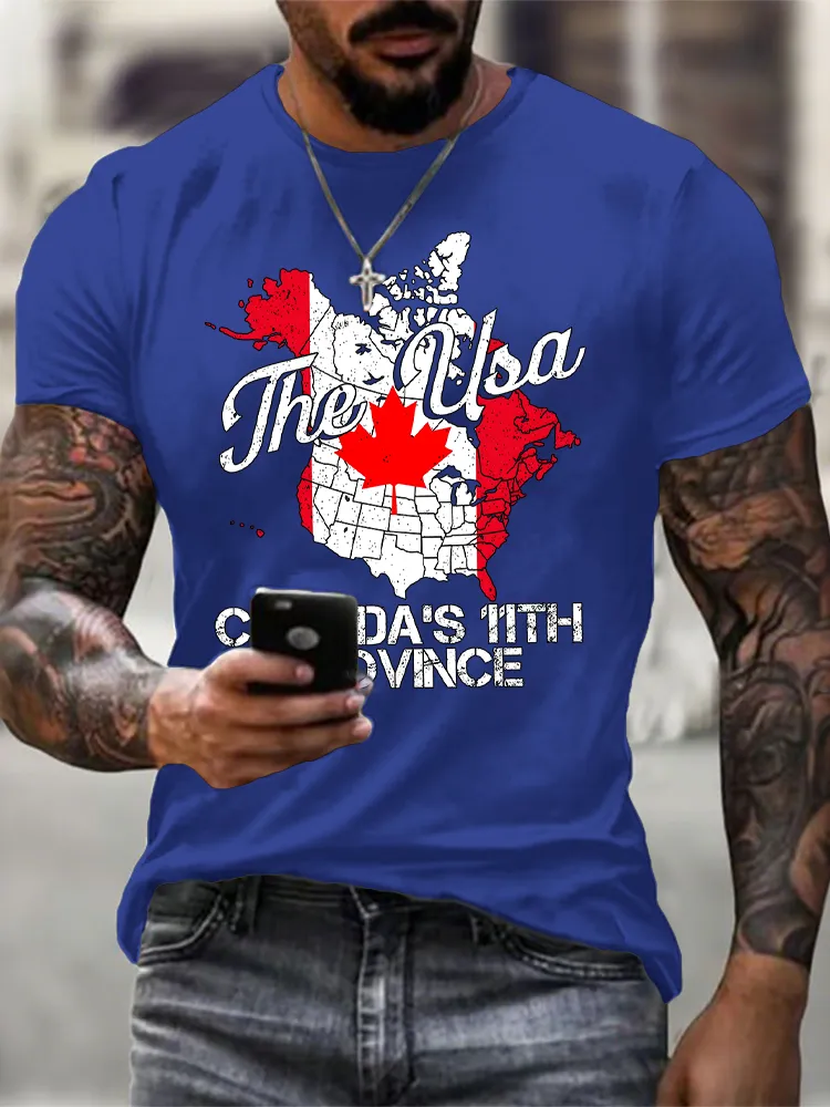 Round-Neck Short-Sleeved Shirt The Usa Canada'S 11Th Province T-Shirt
