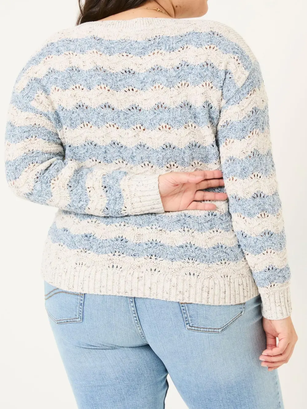Natural Edith Texture Stripe Knitted Jumper