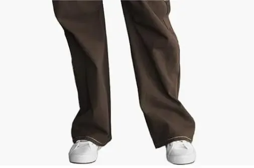 Double Button Mid Waist Straight Leg Pants