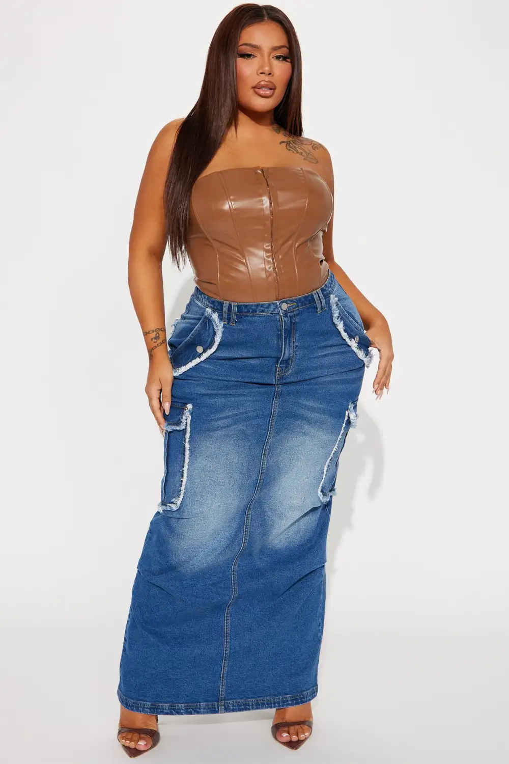 Glam Babe Corset Top - Mocha