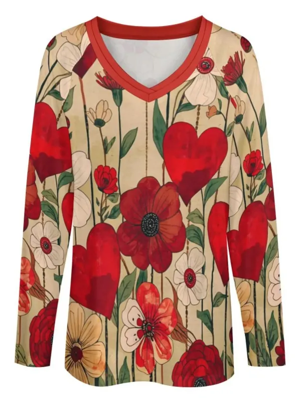 Heart And Flower T-Shirt