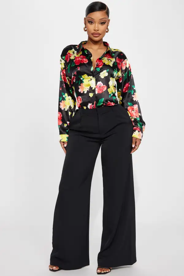 Growing Daily Satin Shirt - Black