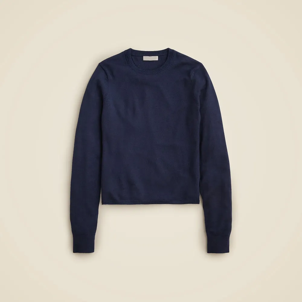 Ribbed Cashmere Cropped Crewneck Sweaters