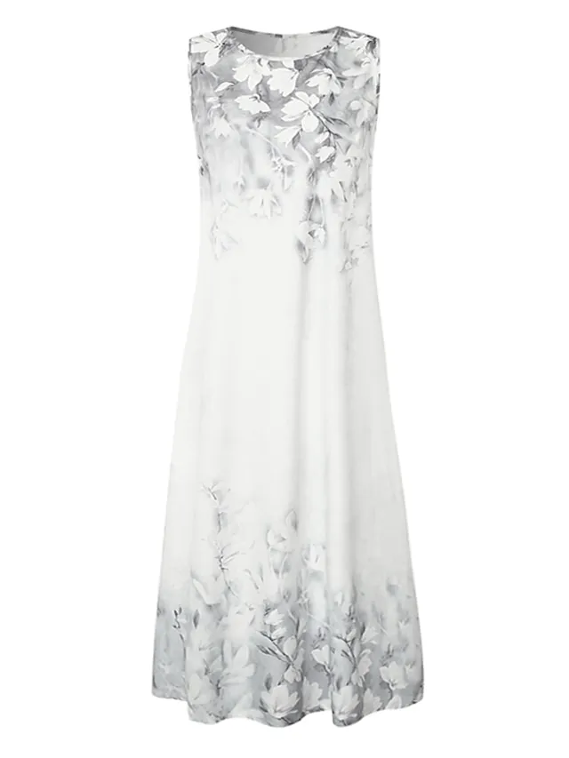 Women‘s Dress Set Two Piece Dress Midi Dress Green Blue Purple Pink White Long Sleeve Floral Ruched Print Summer Spring Fall Crew Neck Elegant Casual Classic 2023 S M L XL XXL 3XL / Summer Dress