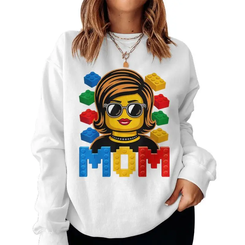 Family Mom Master Builder Building Bricks Blocks Women Sweatshirt