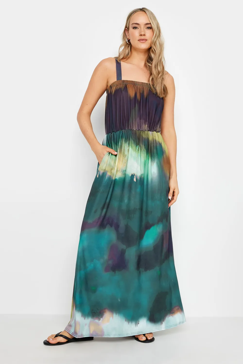 LTS Tall Green & Purple Ombre Maxi Dress