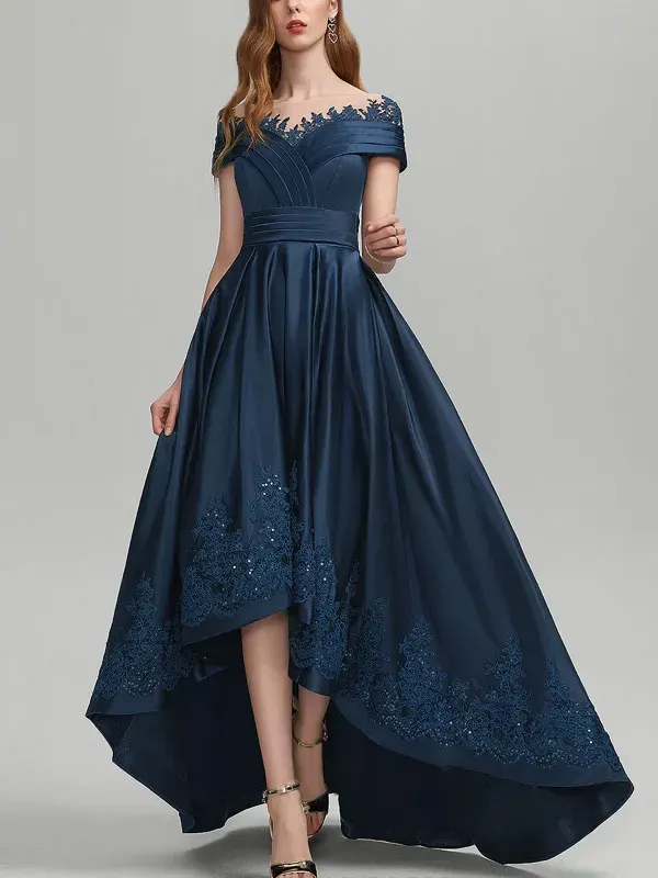 One Shoulder Irregular hem Elegant Chiffon Prom Dress