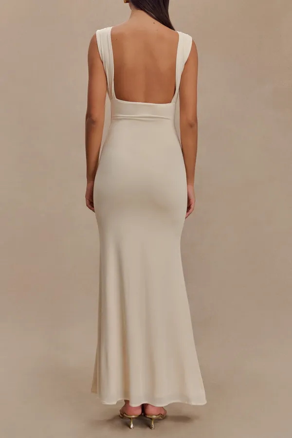 Slinky Ruched Maxi Dress