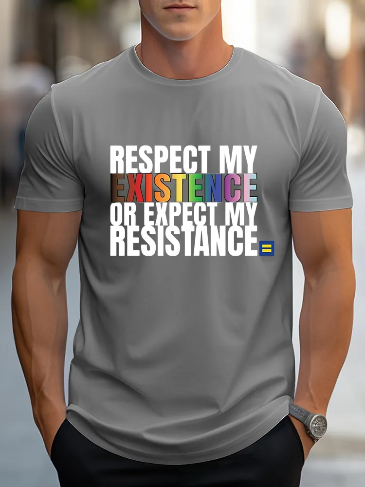 Pure Cotton Round-Neck Short-Sleeved Shirt Respect My Existence T-Shirt