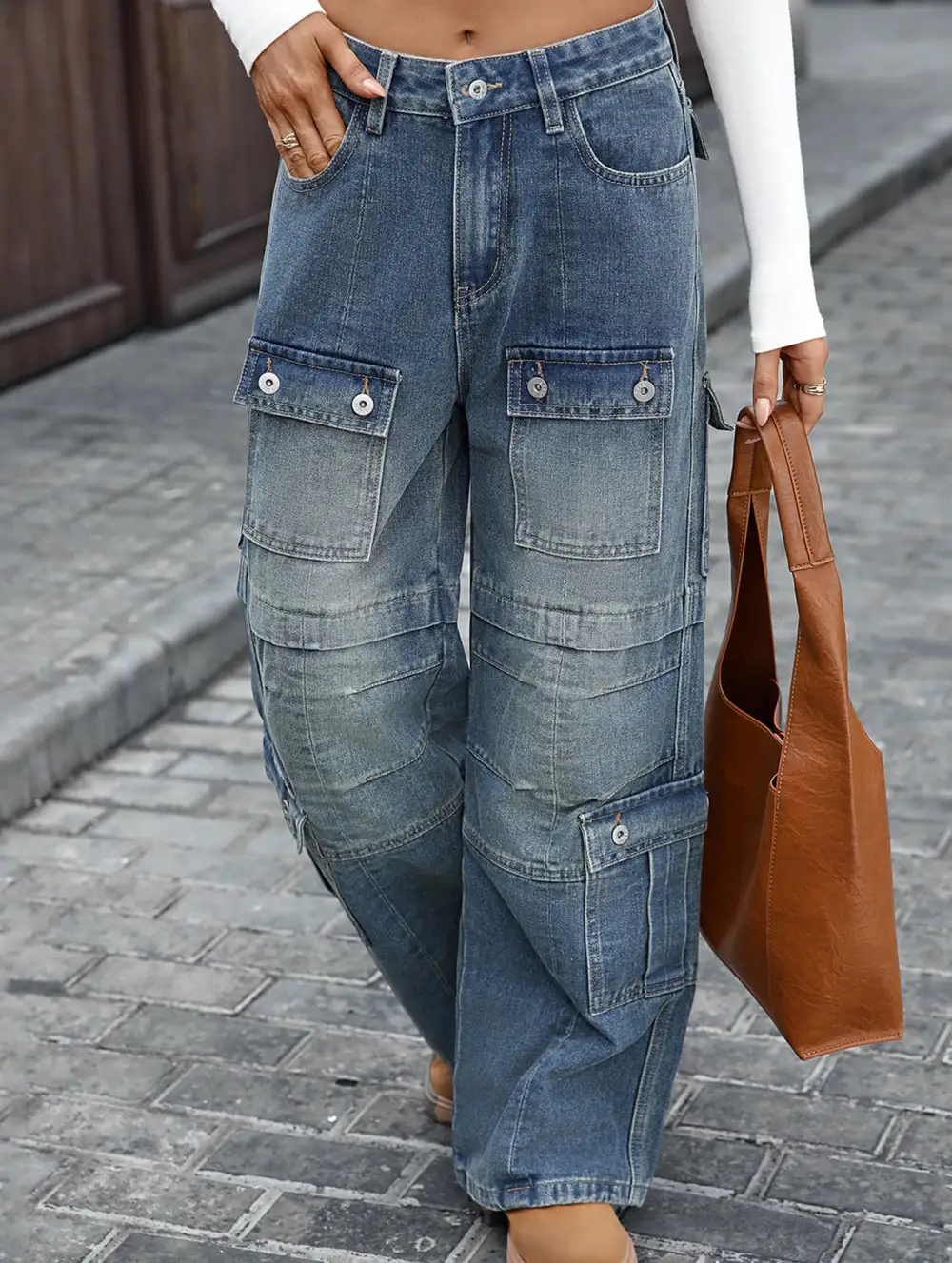 Washed Heavy Duty Multi Pocket Jeans