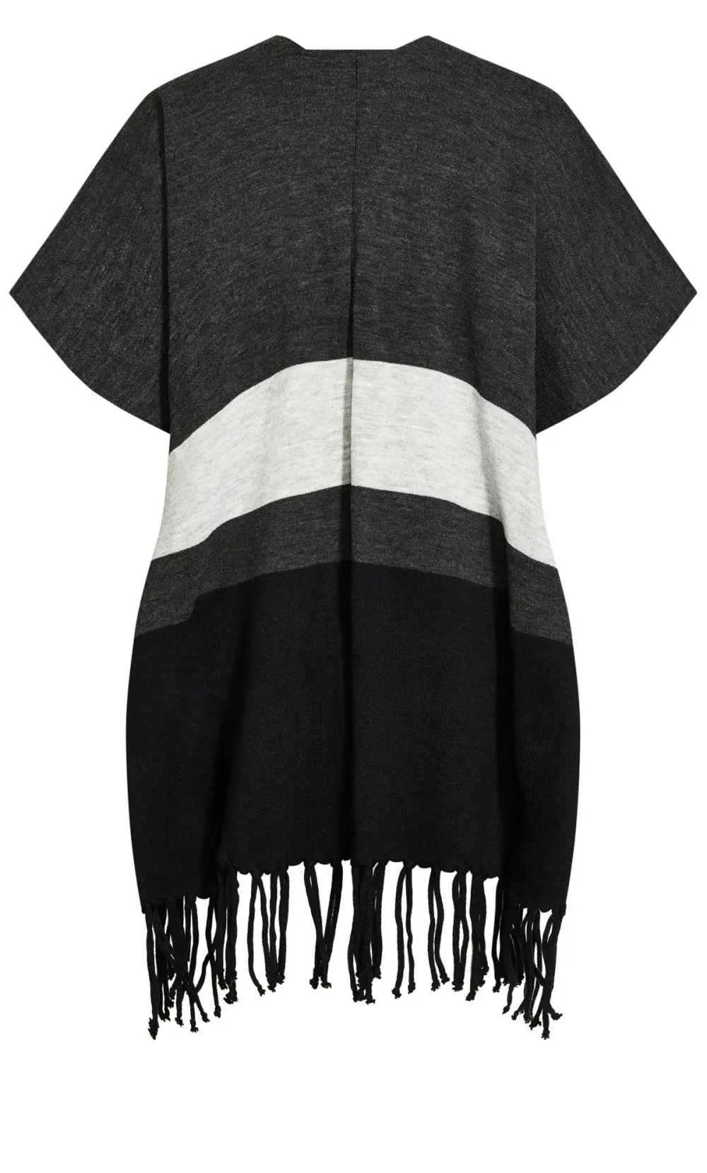 Evans Grey Colour Block Wrap Cardigan