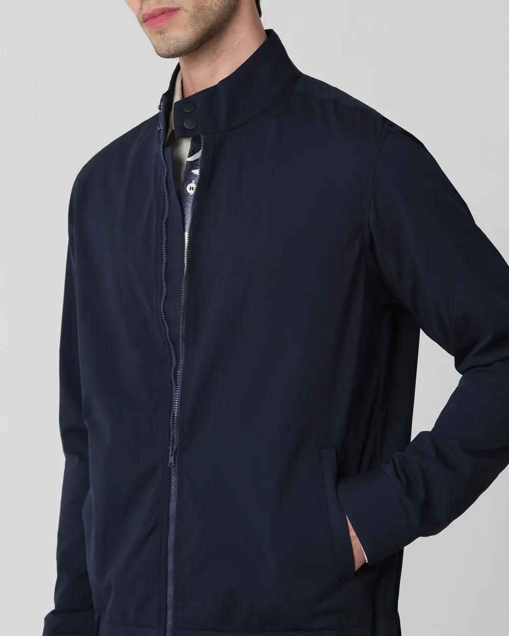 Versatile Comfortable Slim-Fit Navy Jacket