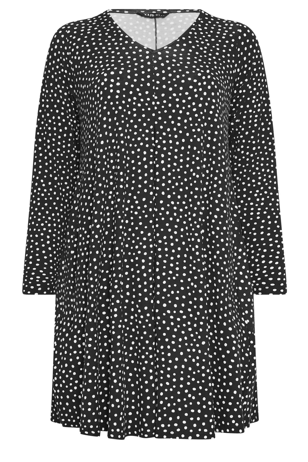 YOURS Curve Black Spot Print Mini Dress