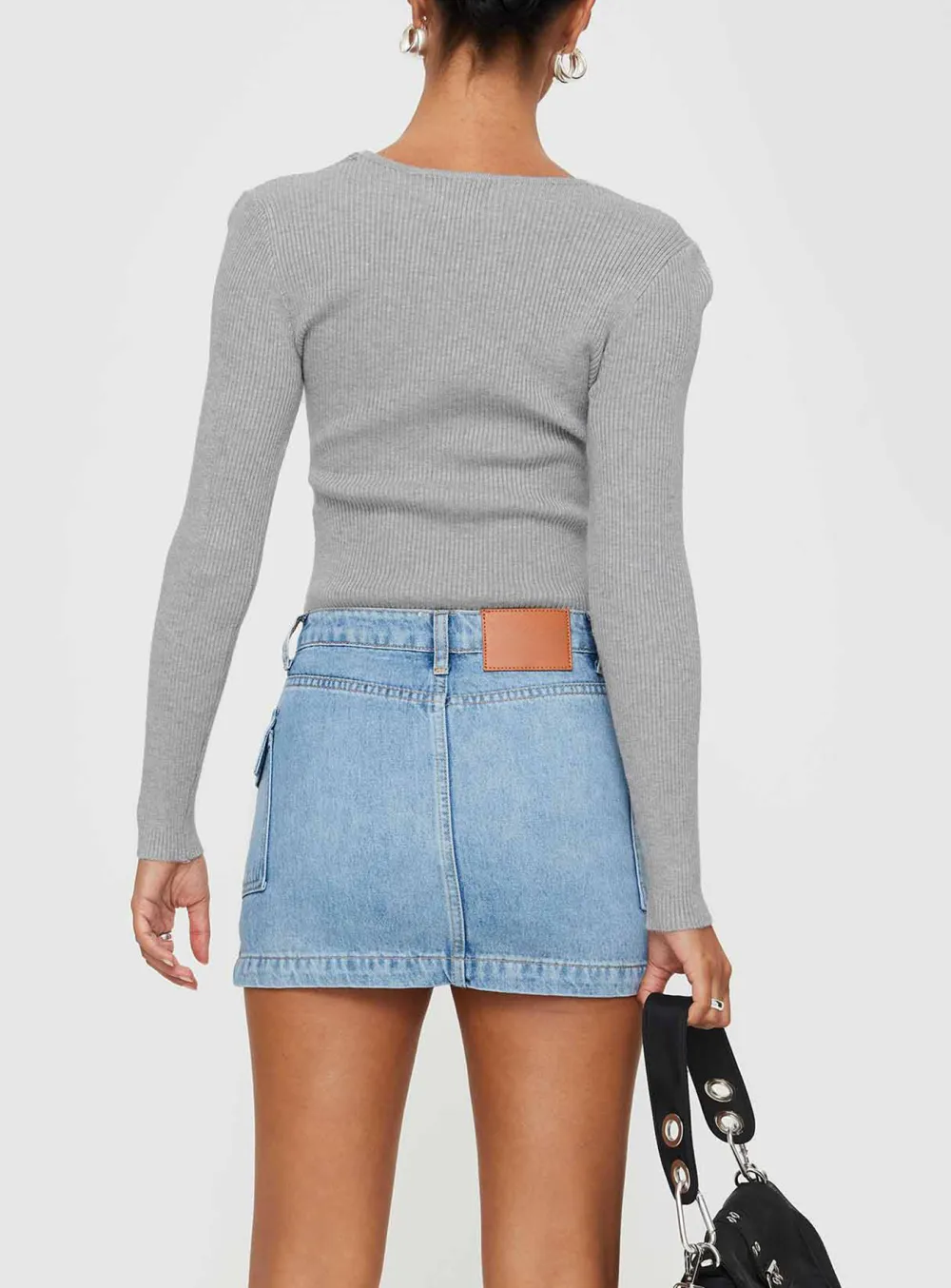 Cargo Denim Mini Skirt