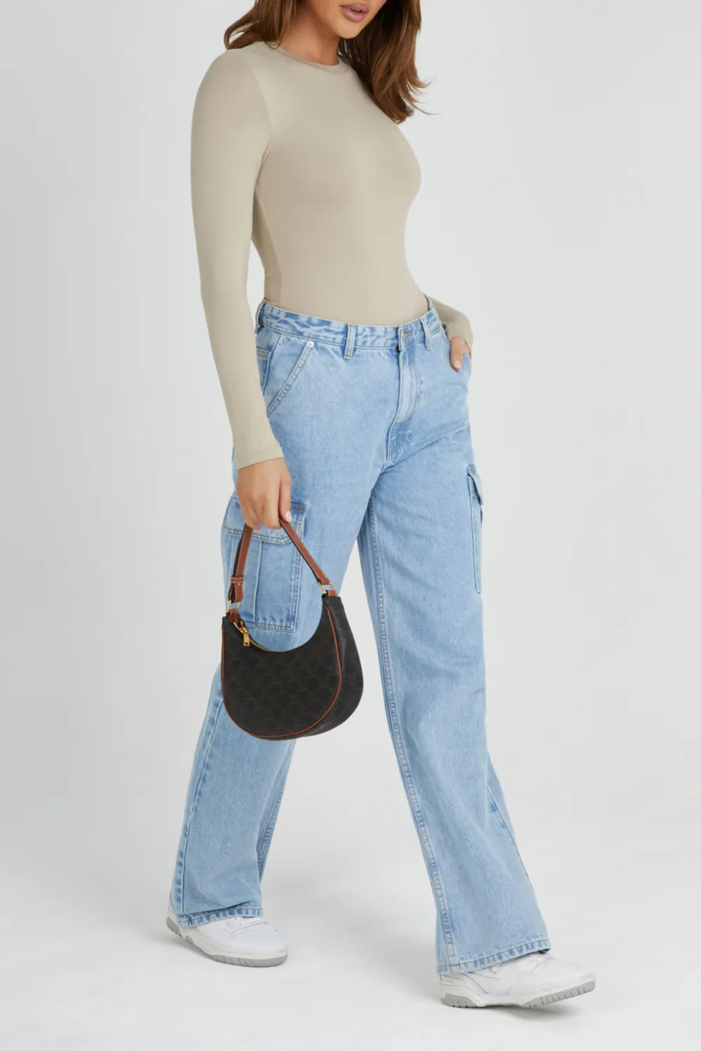 Recycled Nylon Long Sleeve Crew Neck Bodysuit