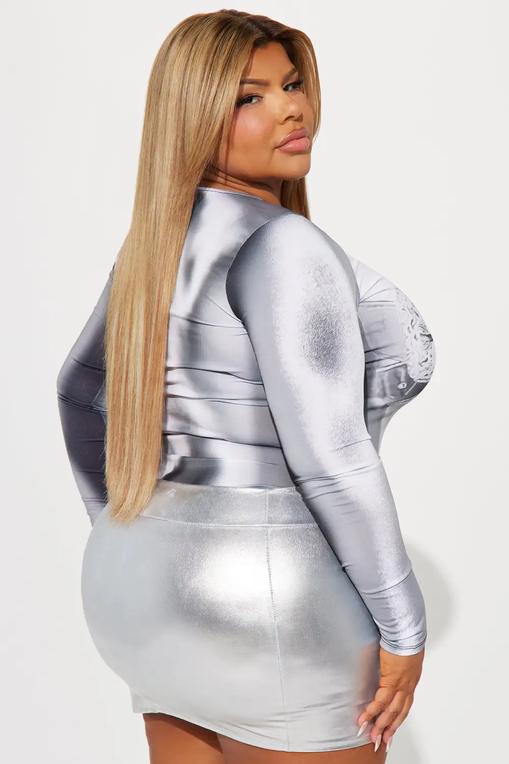 Buckle Up Long Sleeve Bodysuit - Black/combo