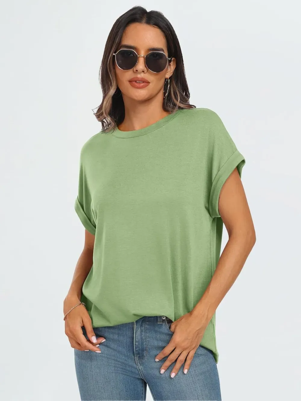 AUTOMET Women Tops Casual Basic T Shirts Loose Fit Crewneck Short Sleeve Summer Outfits