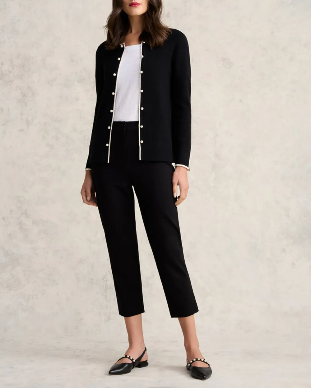 Contrast Rib Cardigan