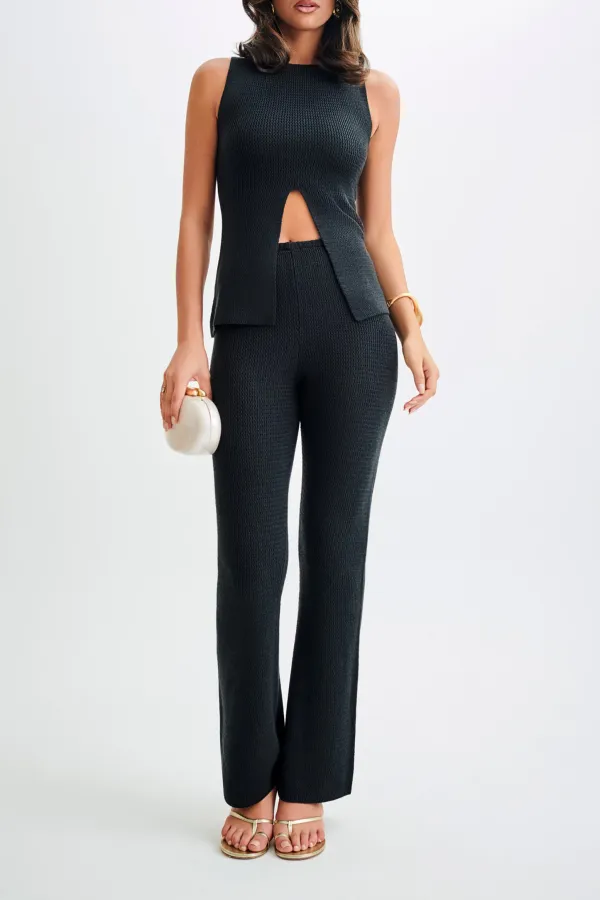 Straight Leg Knit Trousers