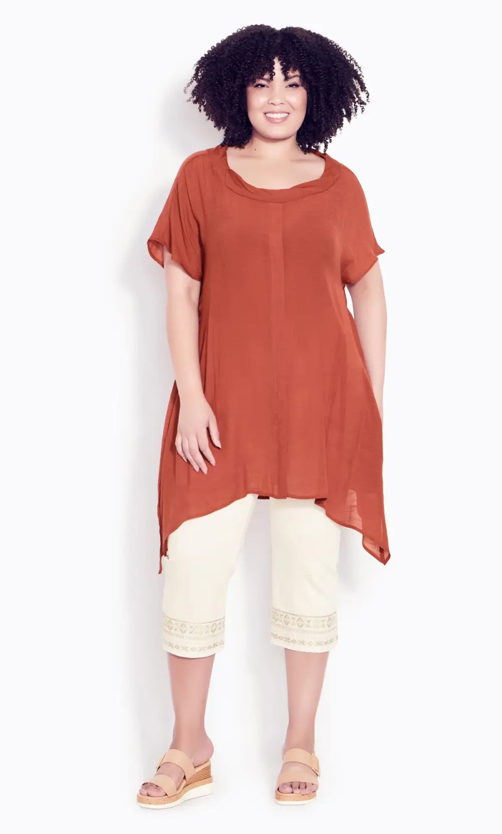 Evans Cream Cropped Jeans