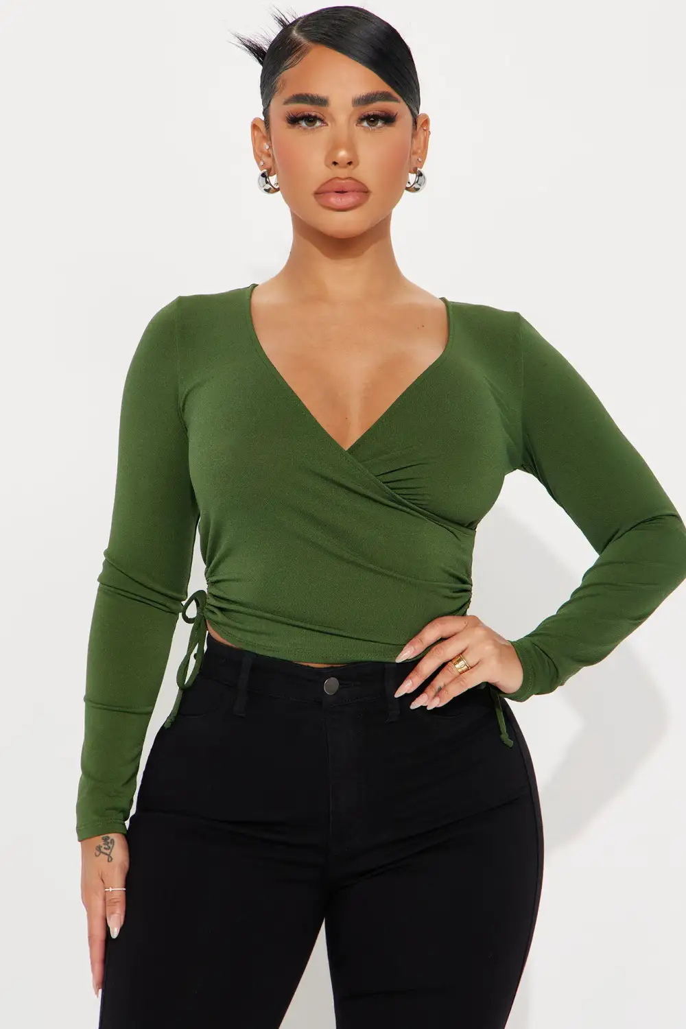 Shyann Surplice Top - Green