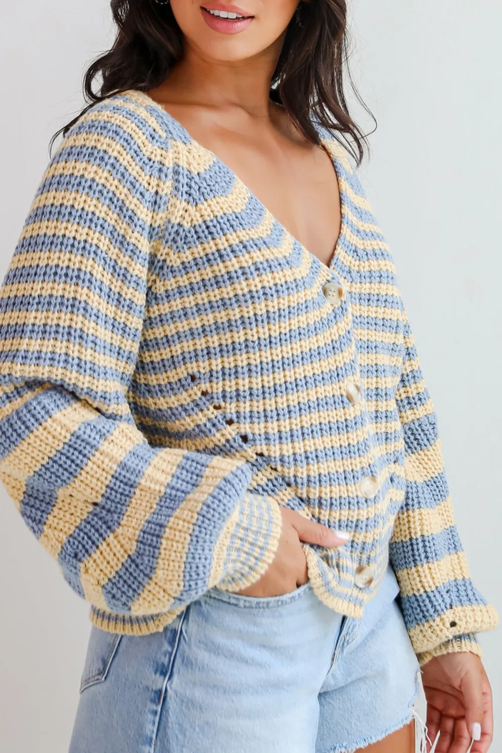 Snuggly Weather Striped Sweater Cardigan