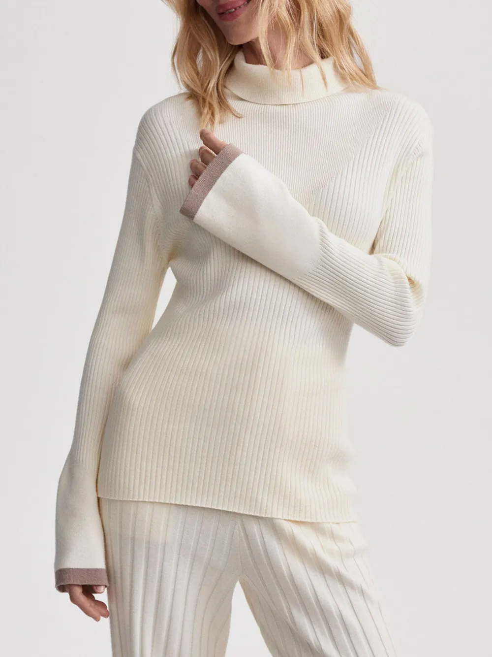 Rib Knit High-Neck Top