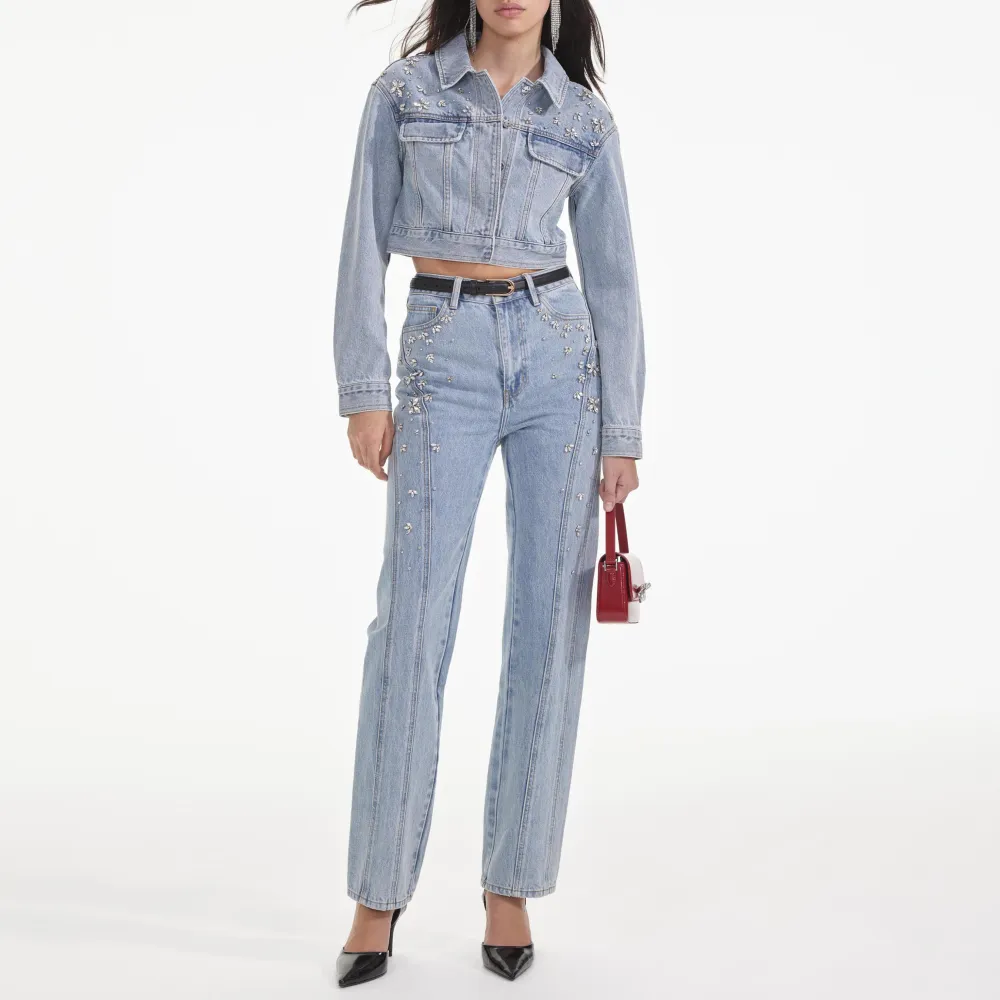 Crystal Embellished Denim Jacket