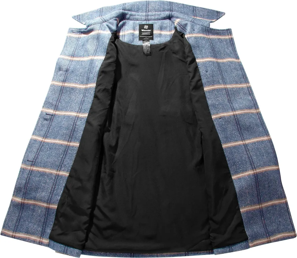 Women's Double Breasted Pea Coat Winter Mid-Long Trench Coat with Belt