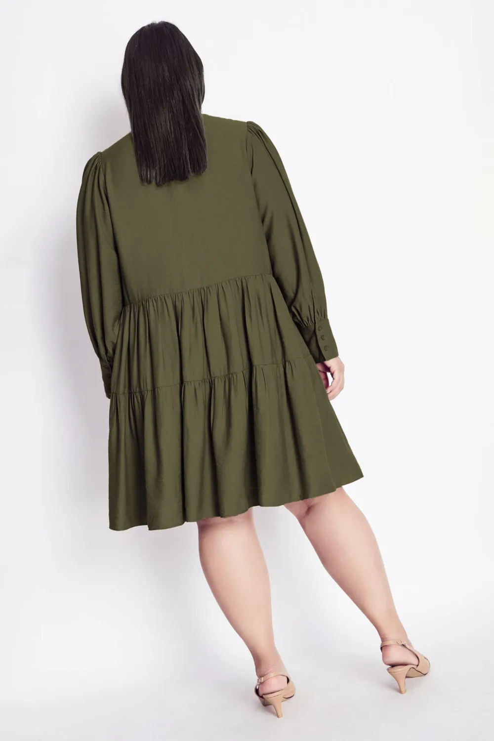 Evans Green Bianca Tiered Dress