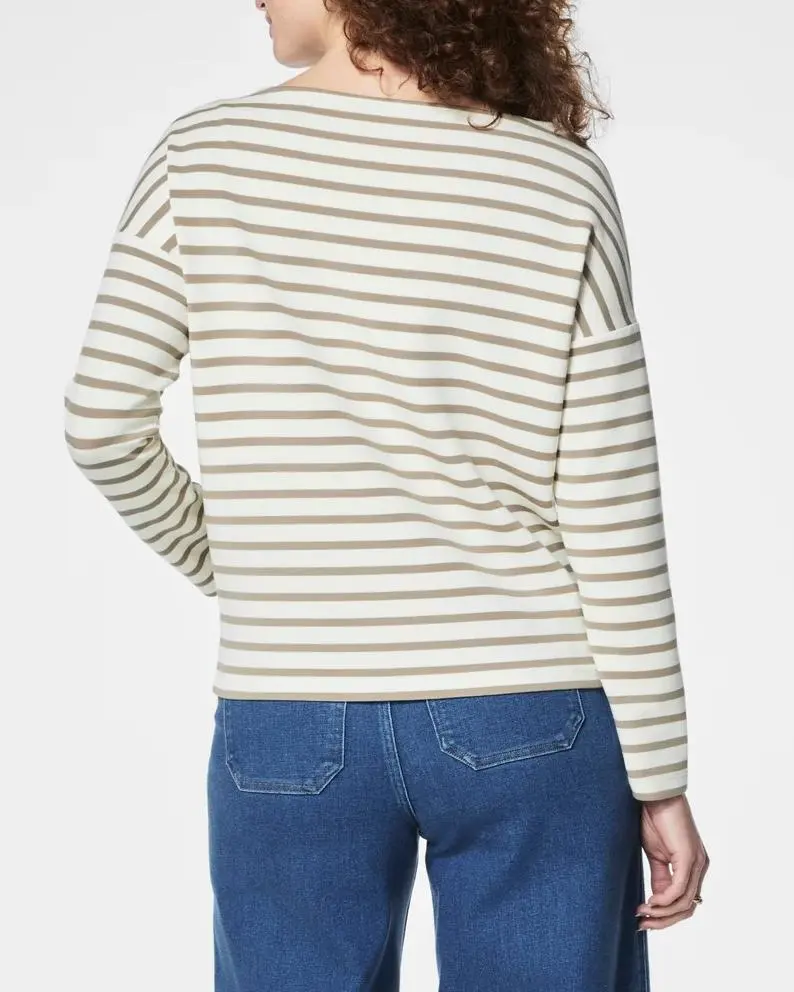 Stripe Boat Neck Top