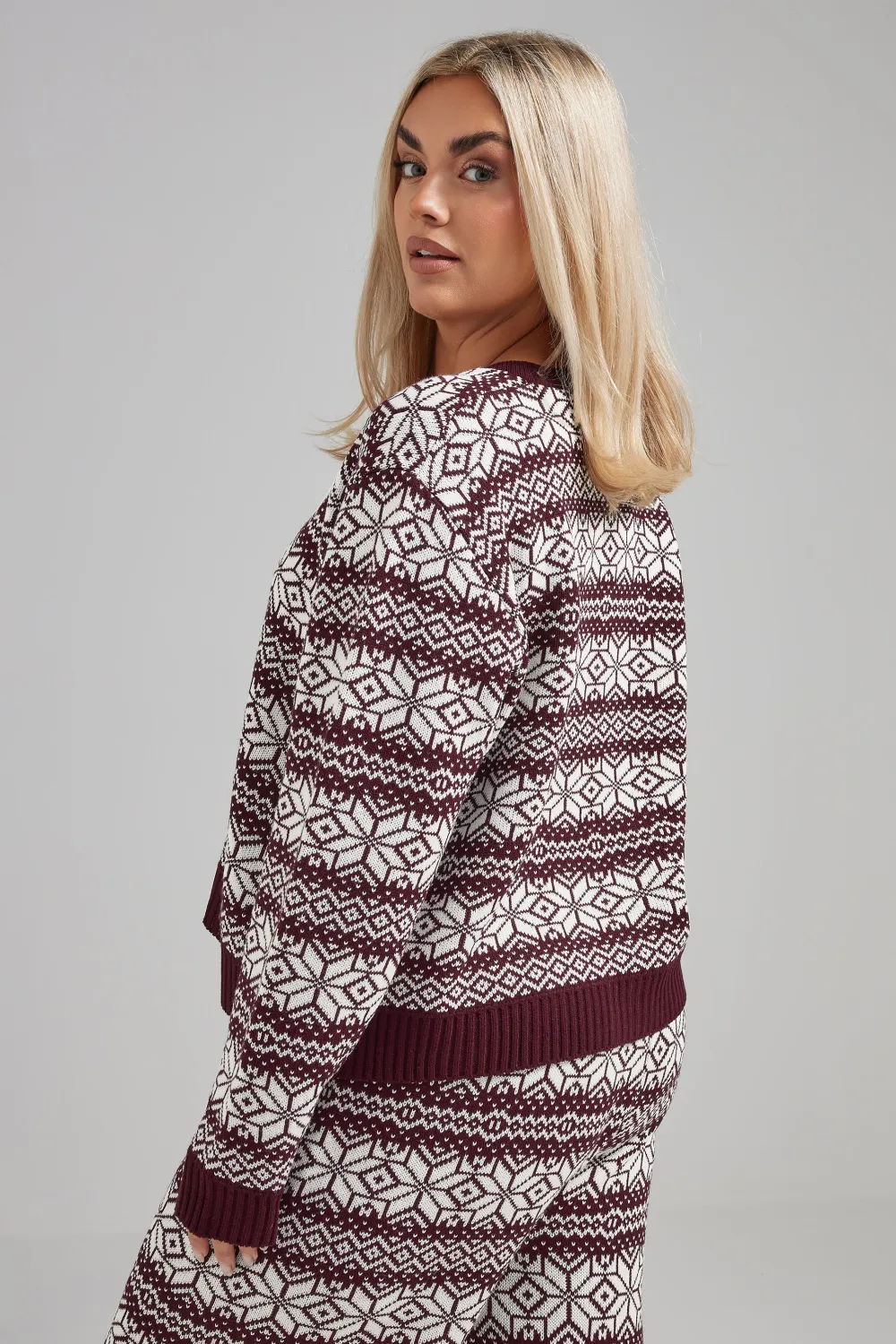 LIMITED COLLECTION Curve Blue Snowflake Knitted Cardigan