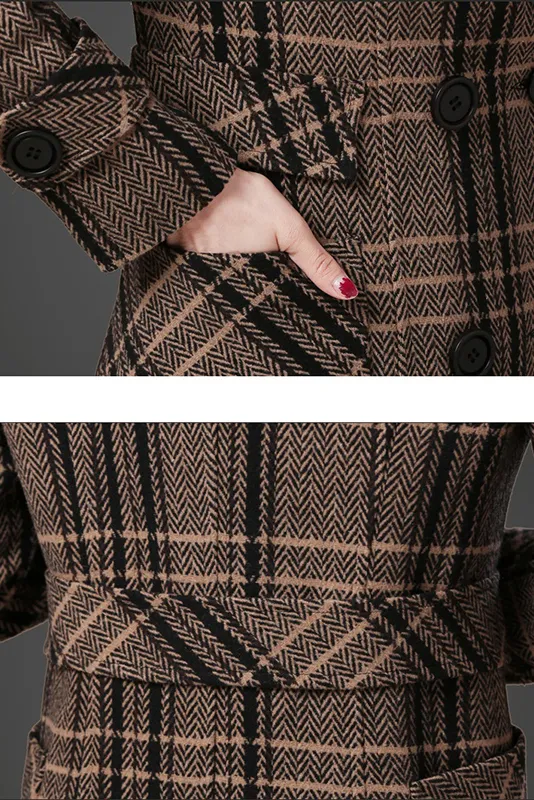 Casual Plaid Lapel Coat