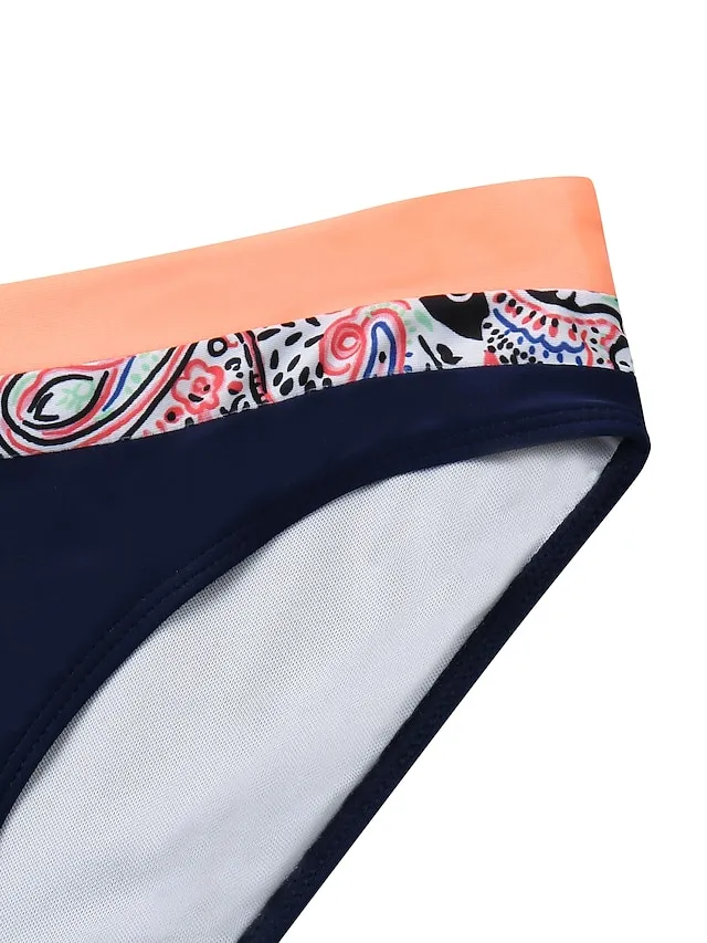 Women's Swimwear Bikini 2 Piece Normal Swimsuit Push Up Sexy Geometric Multicolor Yellow Pink Blue Orange V Wire Bathing Suits Sexy Cute Sexy