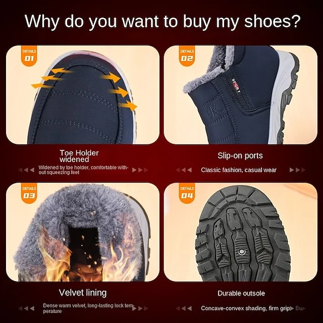 Women's Sneakers Boots Snow Boots Plus Size Hiking Boots Daily Fleece Lined Booties Ankle Boots Winter Wedge Heel Round Toe Fashion Cute Plush Hiking Satin Loafer Solid Color Wine Black