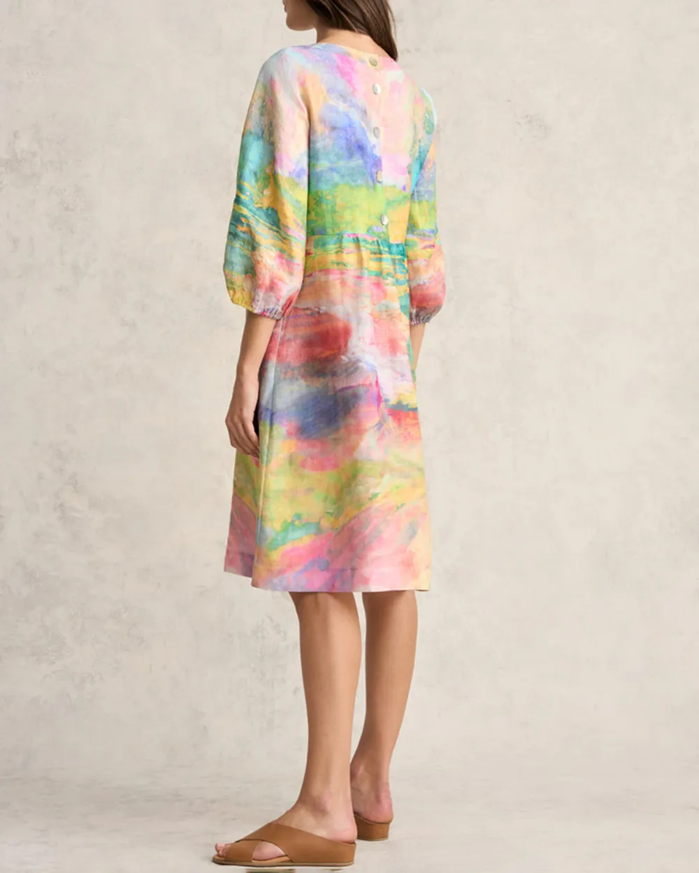 Printed Linen Dress