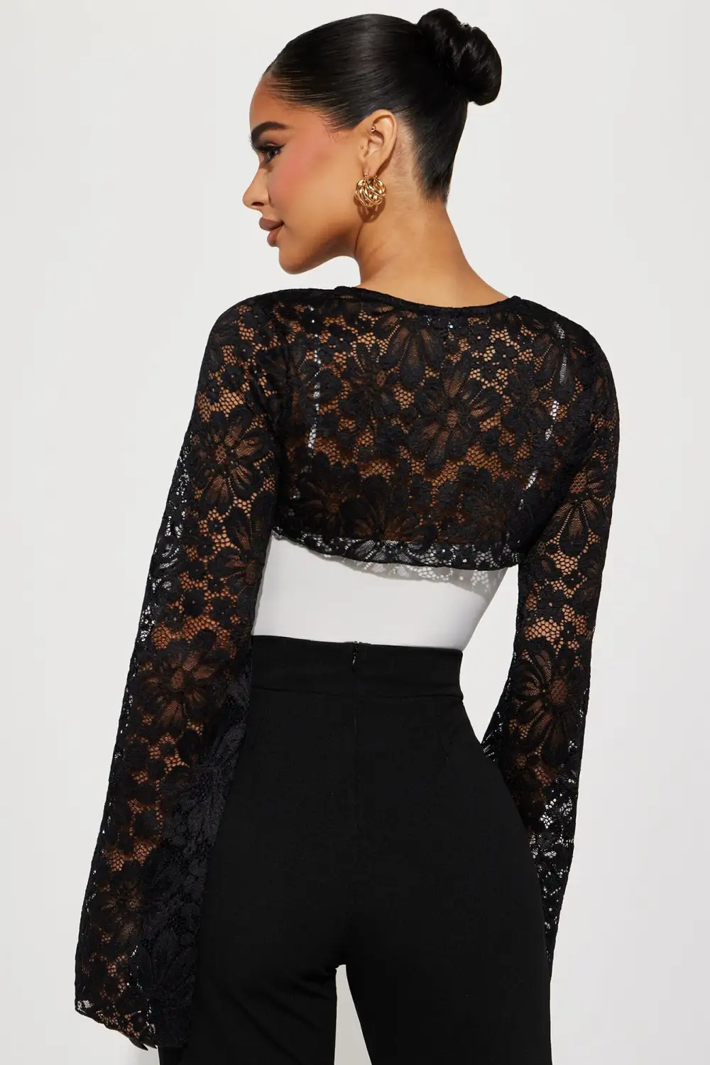 Dainty Girl Lace Bolero - Black