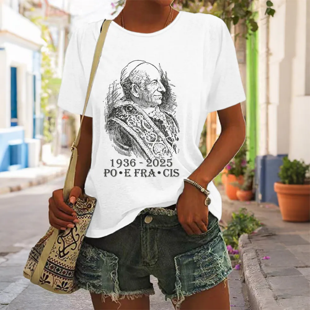 Women's Rip 1936-2025 Print Short Sleeve Round Neck Cotton T-Shirt