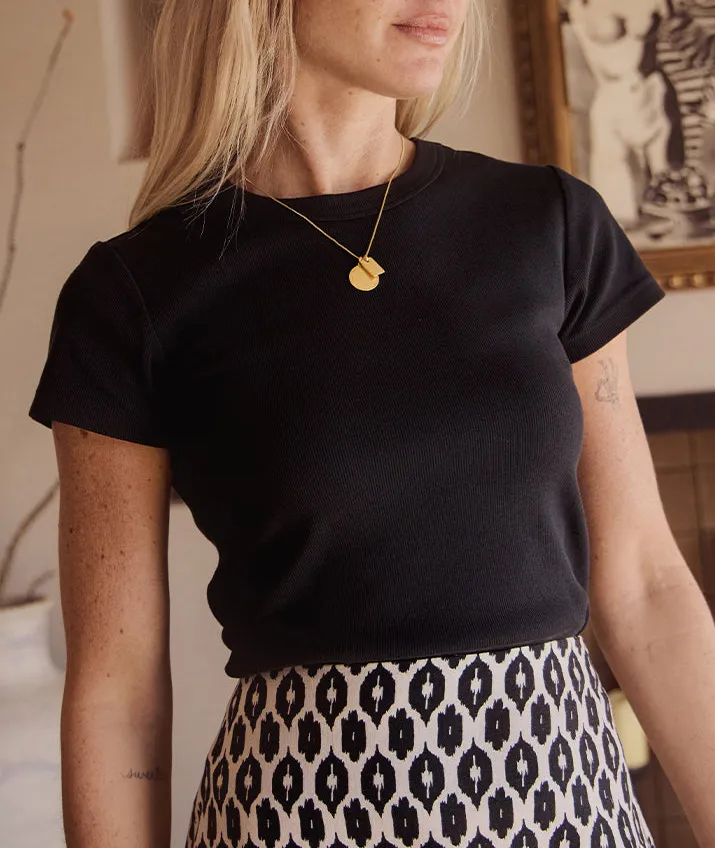 Solid Black Slim Fit Tee