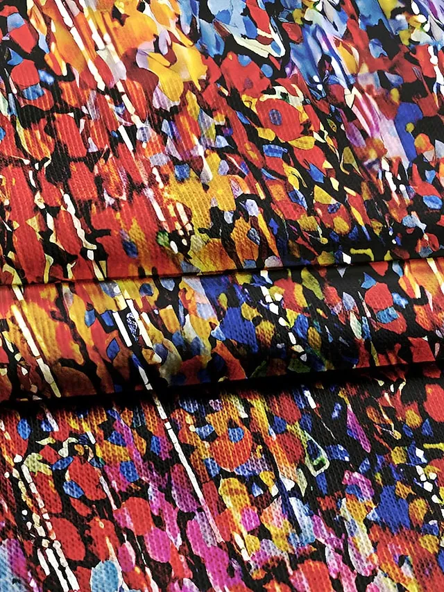 Women's T shirt Tee Pink Red Blue Graphic Asymmetrical Print Short Sleeve Daily Weekend Basic V Neck Regular Fit Abstract Painting