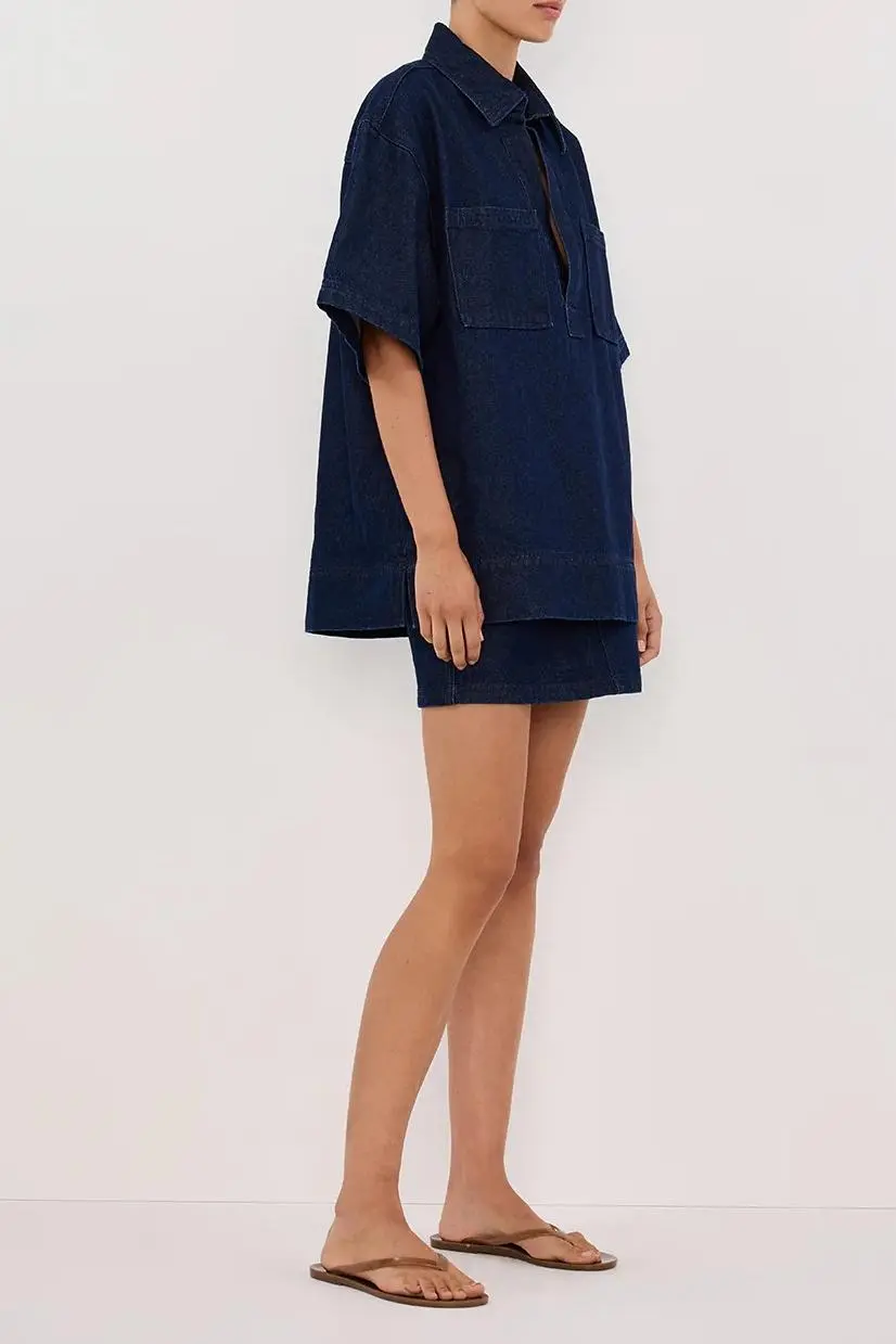 INDIGO DENIM MINI SKIRT