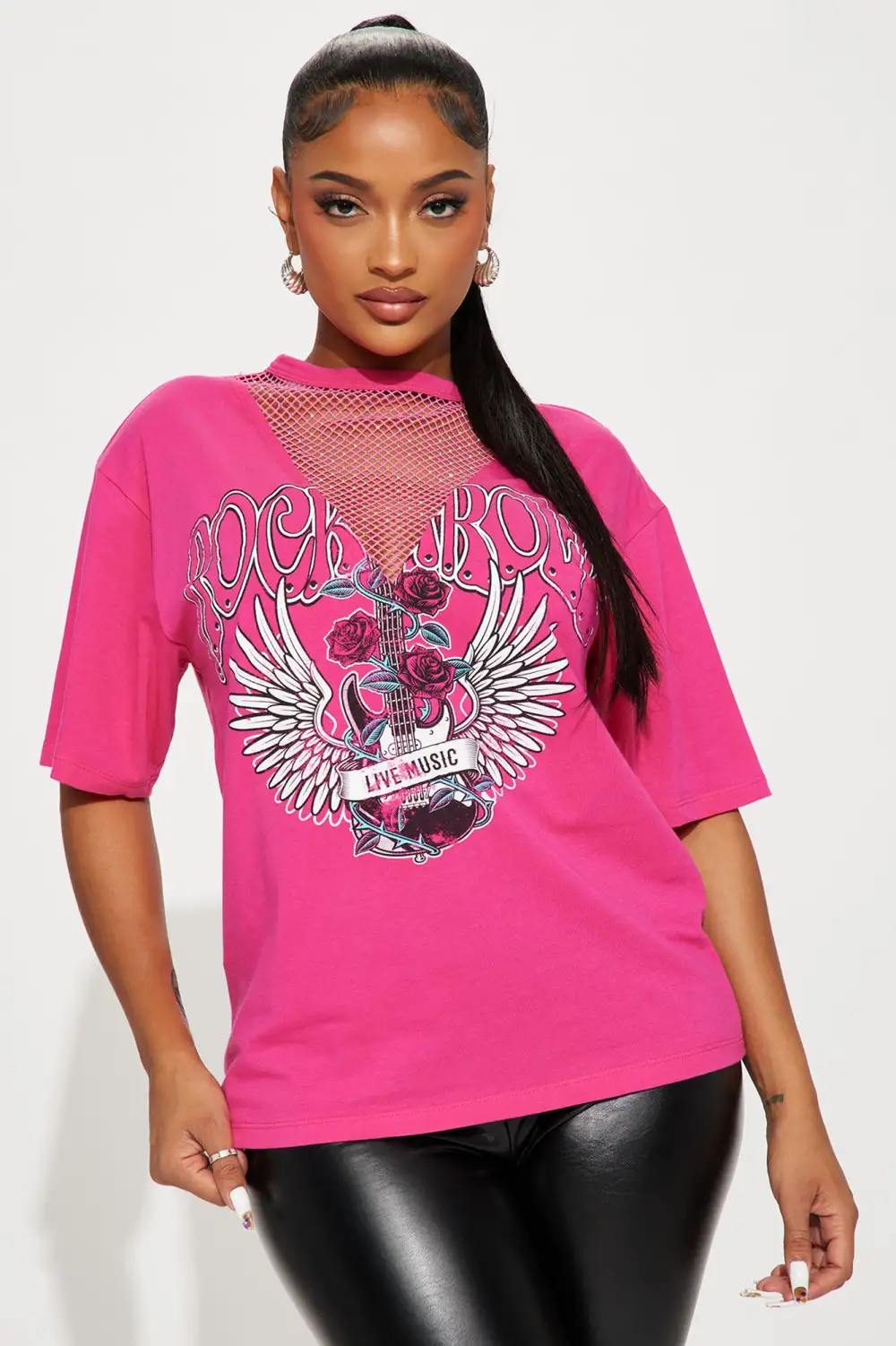 Backstage Baddie Graphic Tee - Hot Pink