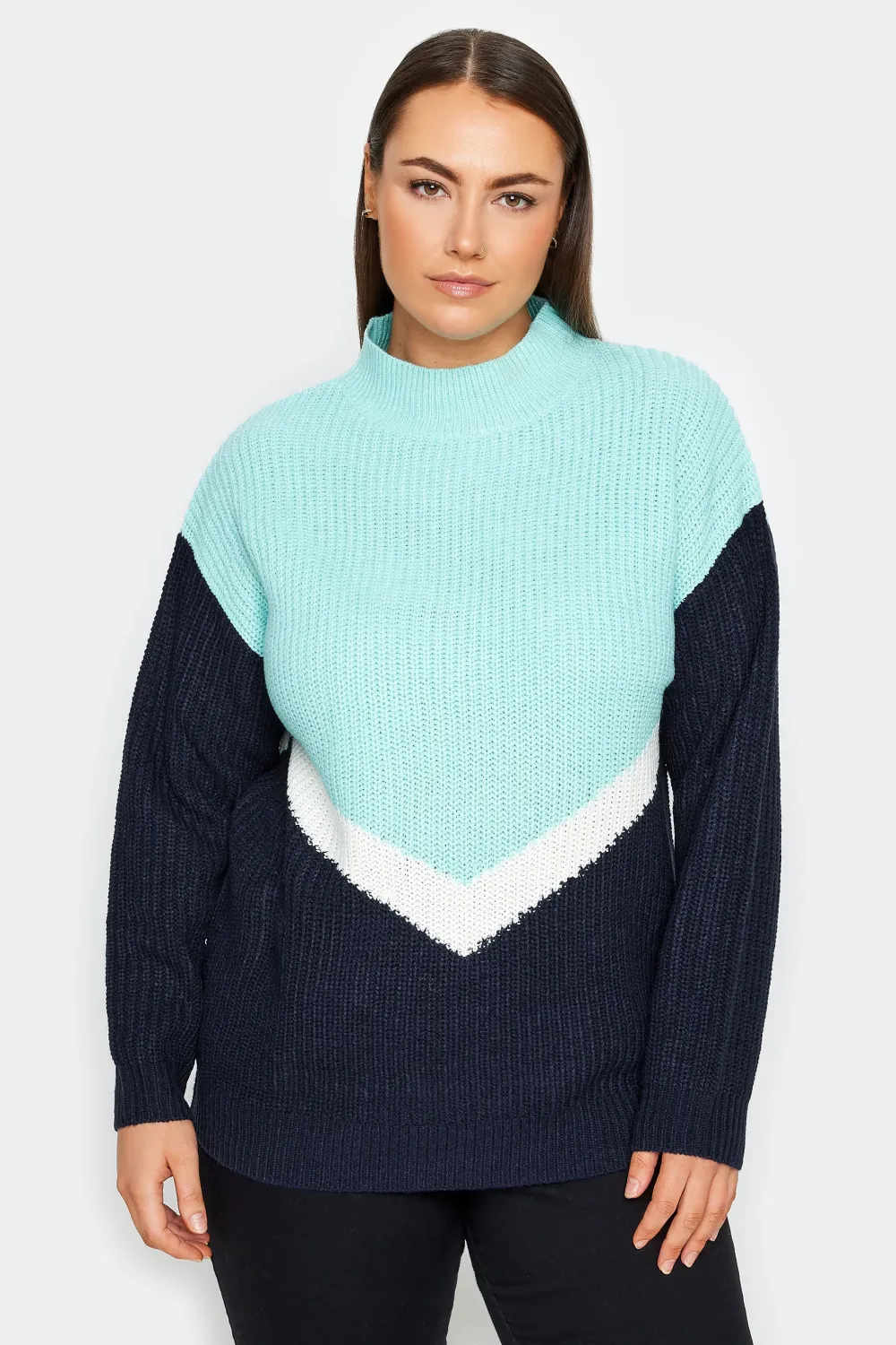 Evans Navy & Blue Chevron Jumper
