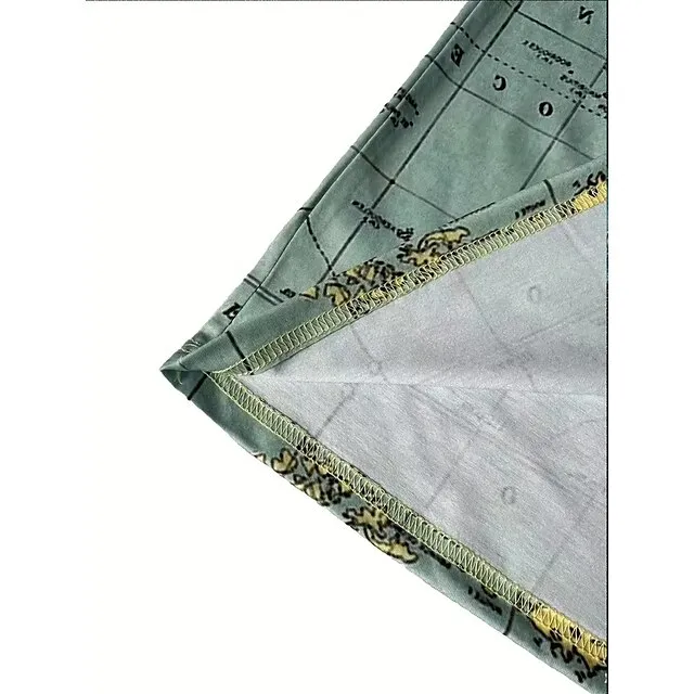 Women's T shirt Tee Blouse Graphic World Map Multi Color pea green Blue Purple Print Short Sleeve Street Daily Basic Modern V Neck Regular Fit T-shirt Sleeve Summer