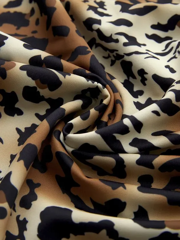 Sexy Animal Printing Strapless Tankinis Two-Piece Set