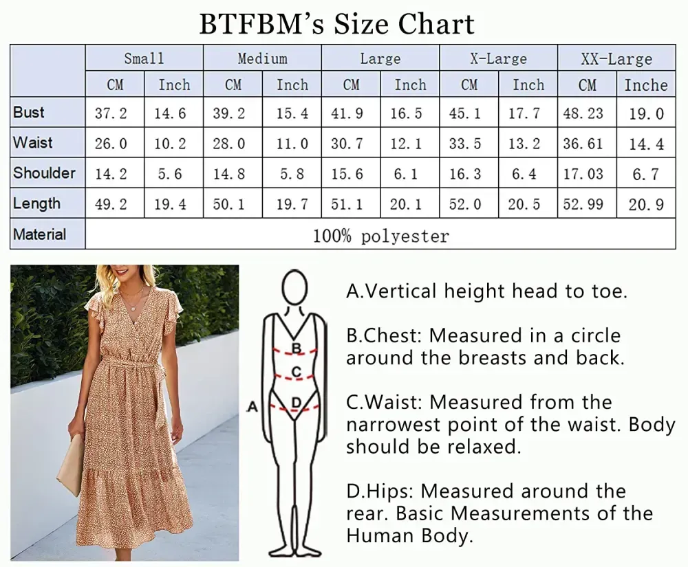 Women Summer Bohemian Floral Casual Wrap V Neck Ruffle Cap Sleeveless Belt A-Line Pleated Hem Swing Midi Sun Dress